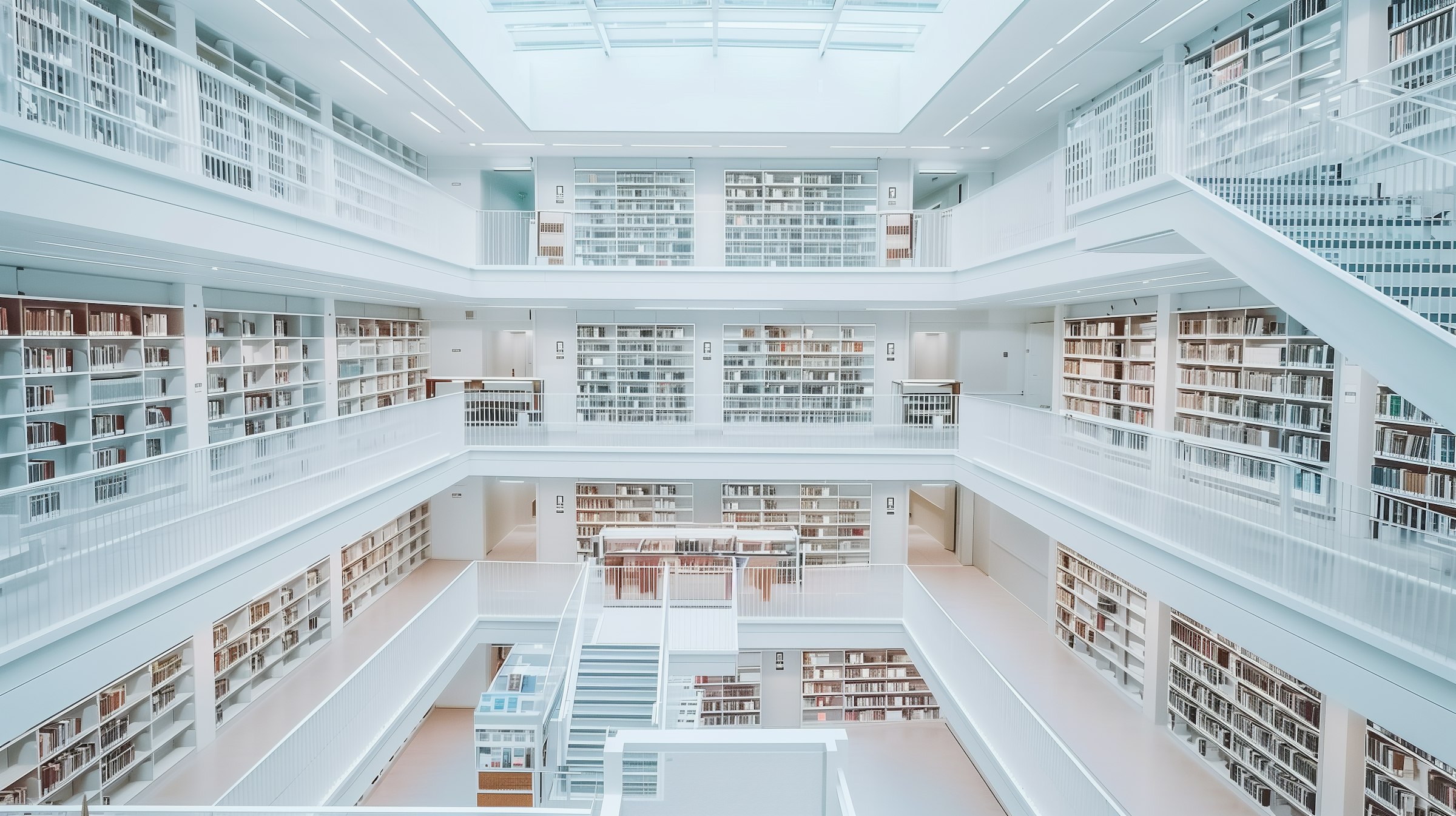 Modern Expansive Library Interior